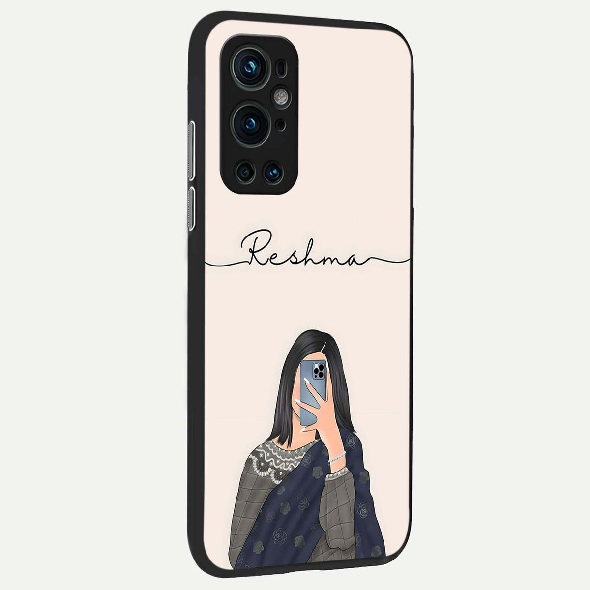  Mirror Mood Muse With Custom Name back cover For OnePlus 9 Pro slim fit glass case with vibrant aesthetic design