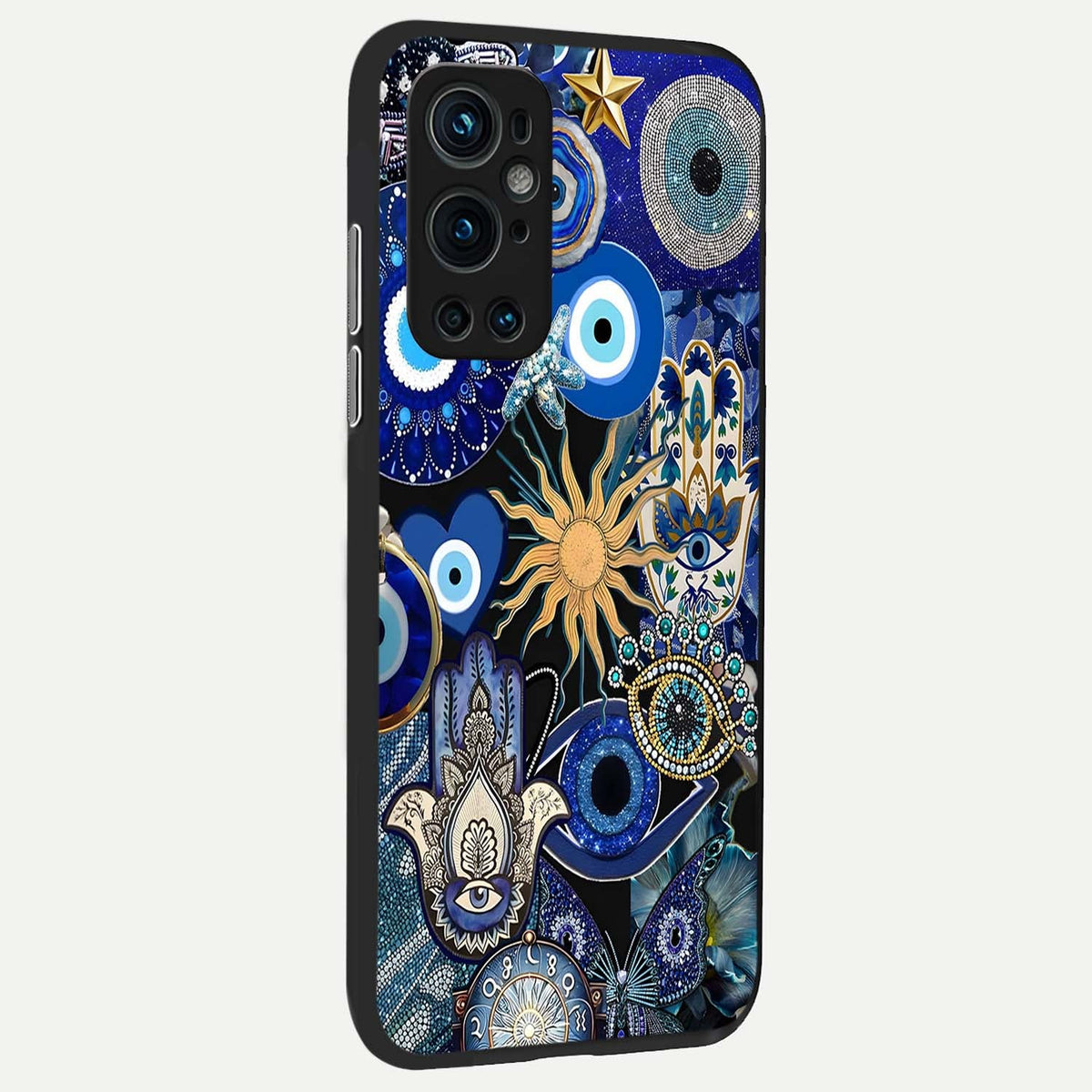  Mystic Blue Evil Eye back cover For OnePlus 9 Pro slim fit glass case with vibrant aesthetic design