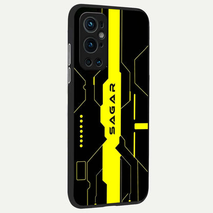  Neon CYBERPUNK Custom Name back cover For OnePlus 9 Pro slim fit glass case with vibrant aesthetic design