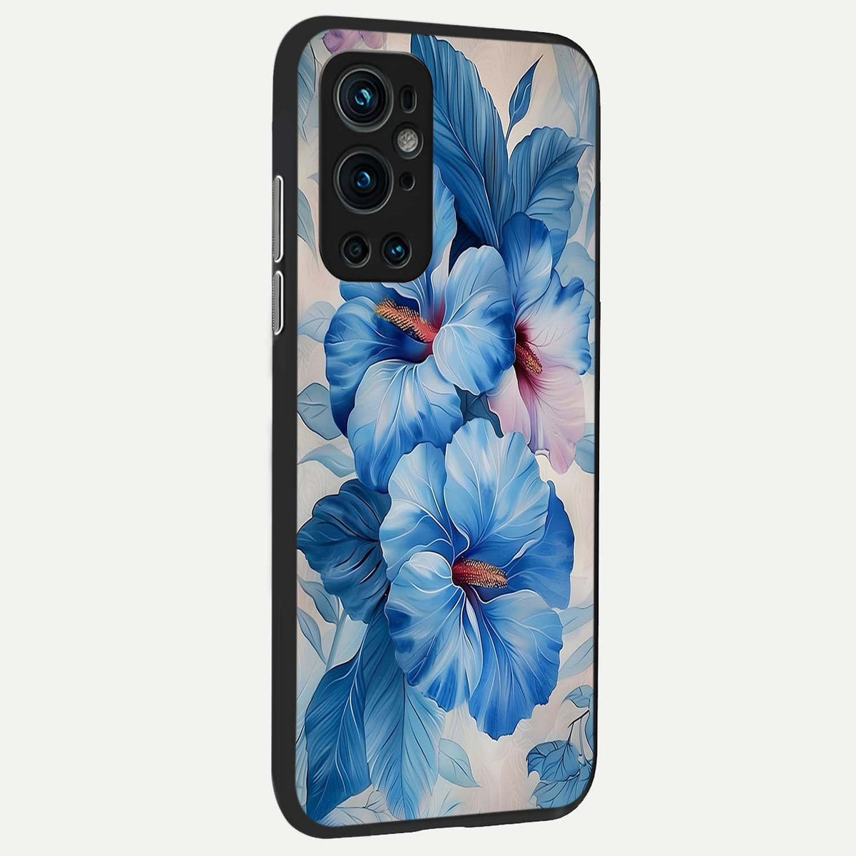  Ocean Hibiscus Grace back cover For OnePlus 9 Pro slim fit glass case with vibrant aesthetic design