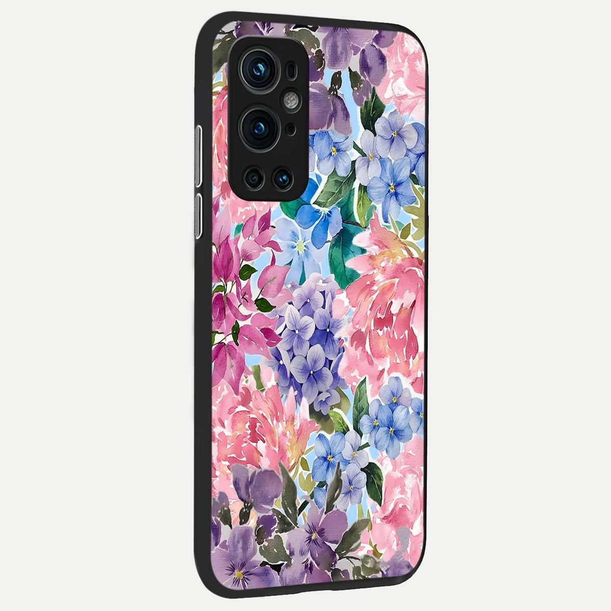  Pastel Floral Mix back cover For OnePlus 9 Pro slim fit glass case with vibrant aesthetic design