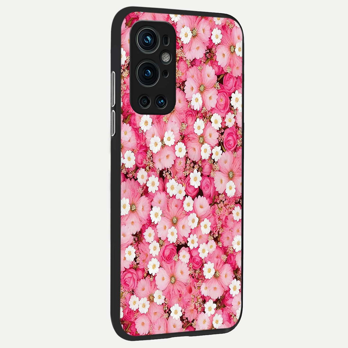  Pink Daisy Bliss back cover For OnePlus 9 Pro slim fit glass case with vibrant aesthetic design