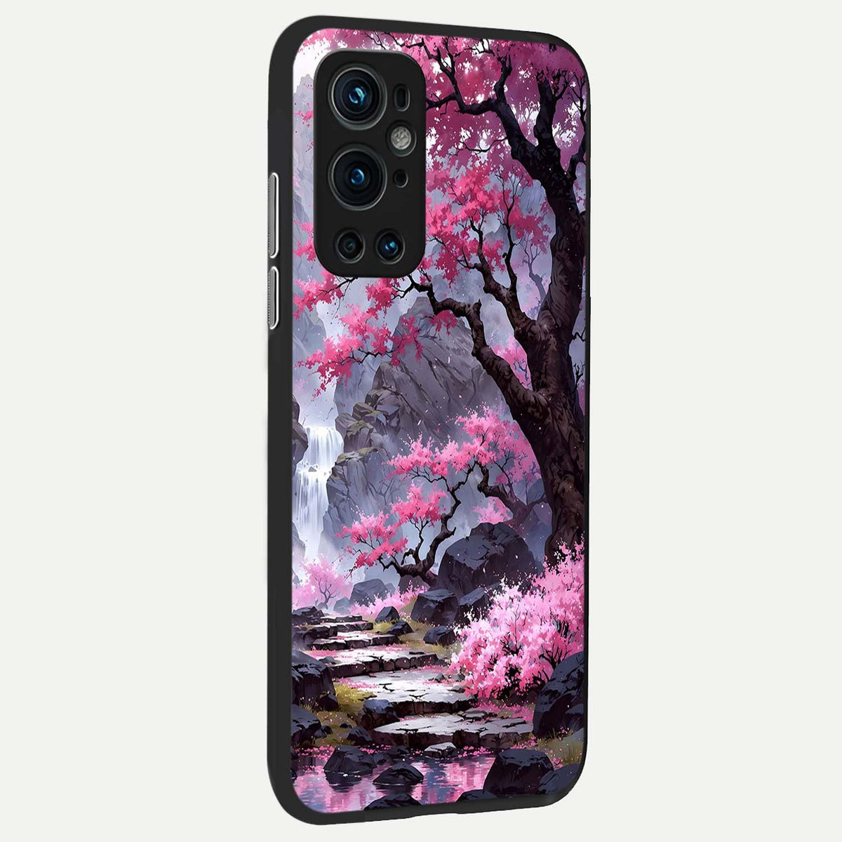  Pink Sunflower Glow back cover For OnePlus 9 Pro slim fit glass case with vibrant aesthetic design