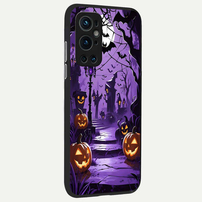  Pumpkin Patch Halloween back cover For OnePlus 9 Pro slim fit glass case with vibrant aesthetic design