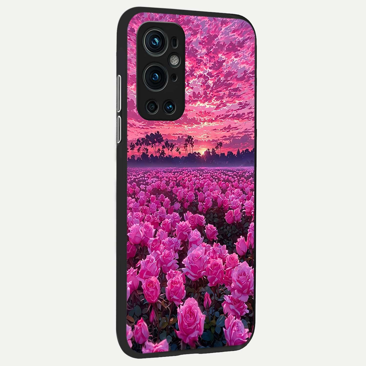  Rose Sunset Valley back cover For OnePlus 9 Pro slim fit glass case with vibrant aesthetic design