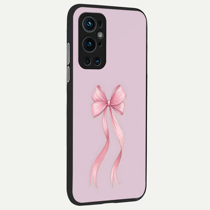  Soft Blush Bow back cover For OnePlus 9 Pro slim fit glass case with vibrant aesthetic design