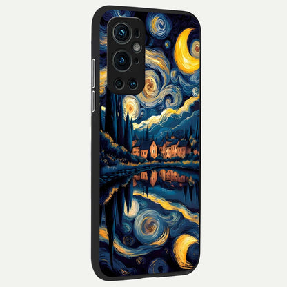  Starry Sky Serenity back cover For OnePlus 9 Pro slim fit glass case with vibrant aesthetic design