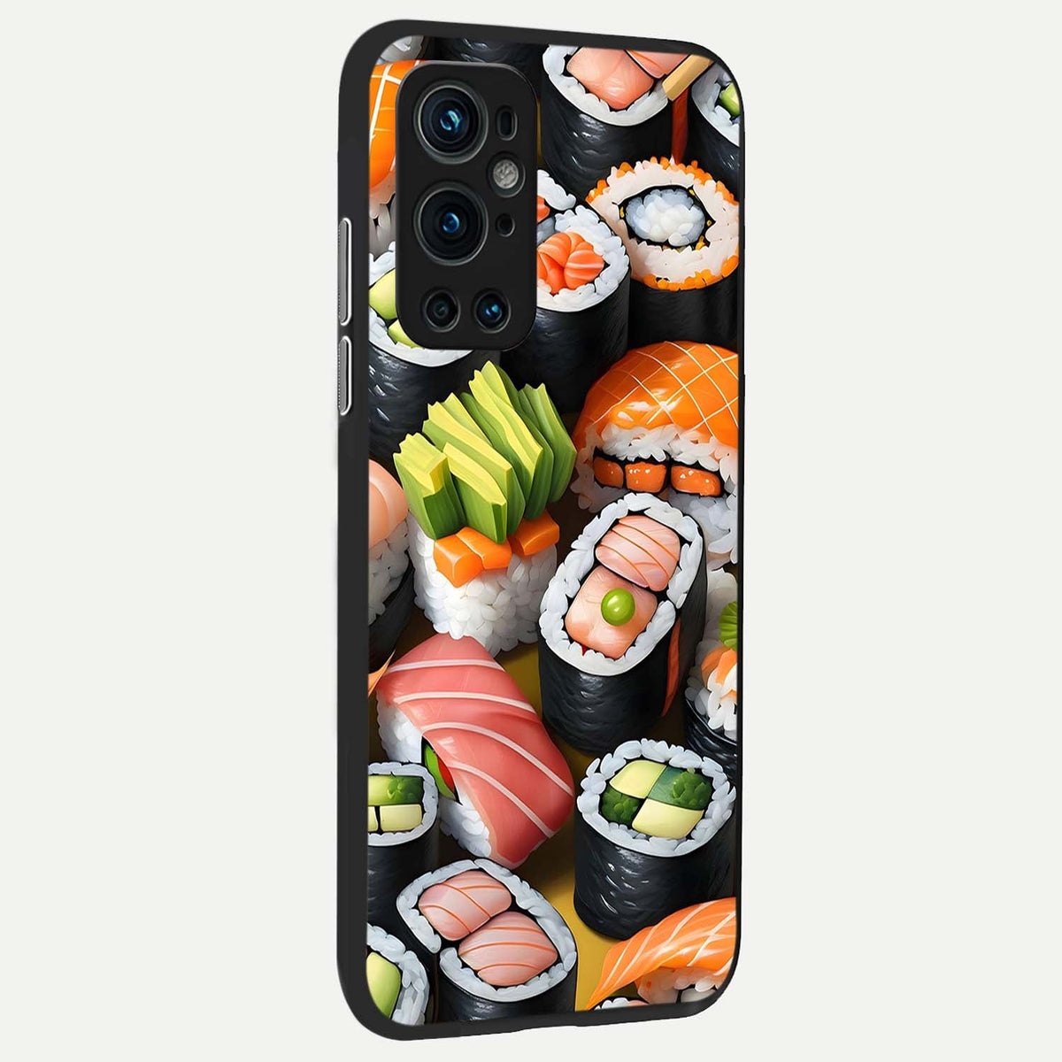  Sushi Food Pattern back cover For OnePlus 9 Pro slim fit glass case with vibrant aesthetic design