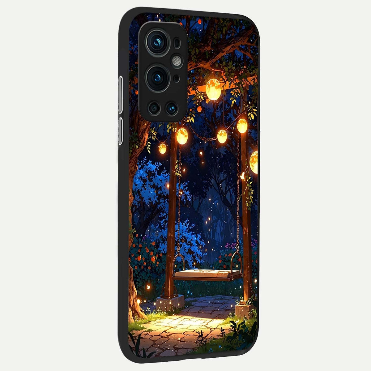  Twilight Garden Swing back cover For OnePlus 9 Pro slim fit glass case with vibrant aesthetic design