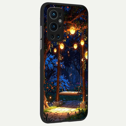  Twilight Garden Swing back cover For OnePlus 9 Pro slim fit glass case with vibrant aesthetic design