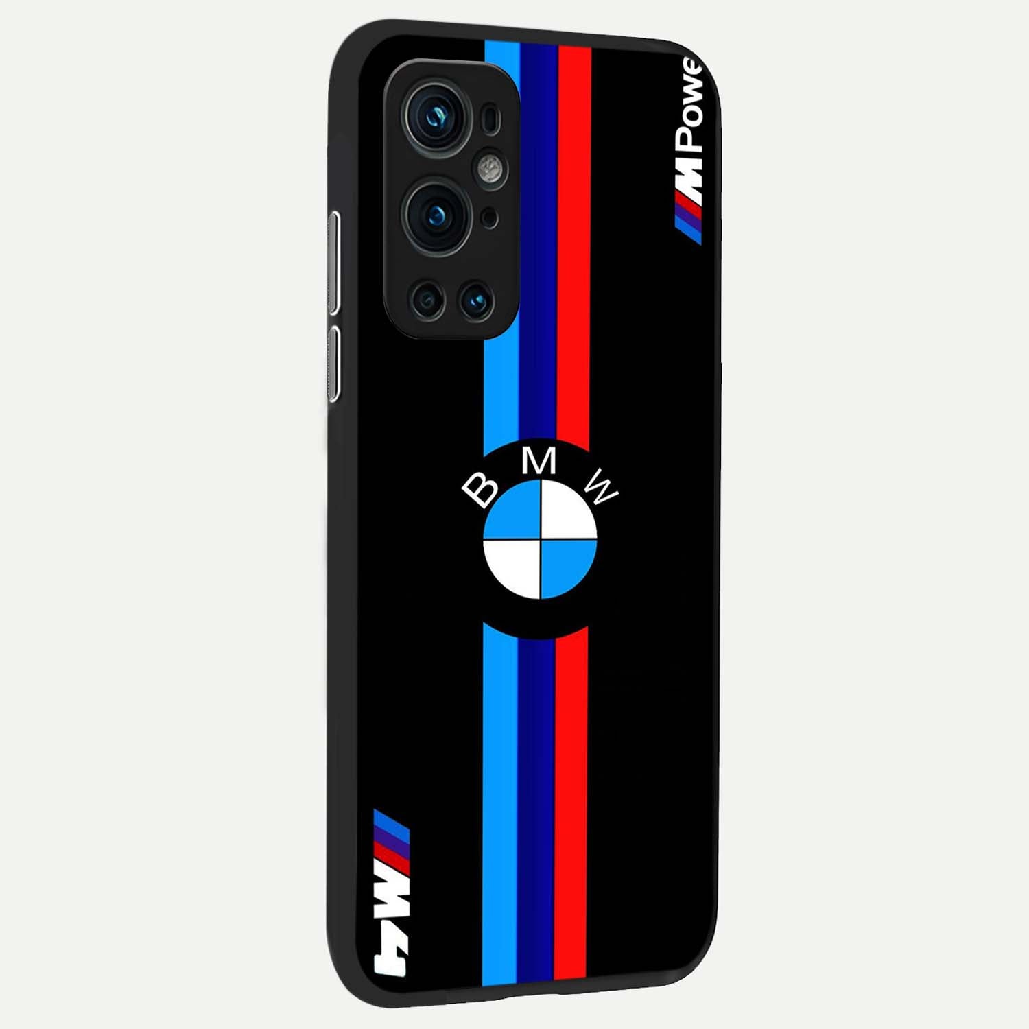 Turbo BMW Beast Glass Case showing full back design in clean flat view with aggressive turbo-inspired artwork and glossy glass finish.