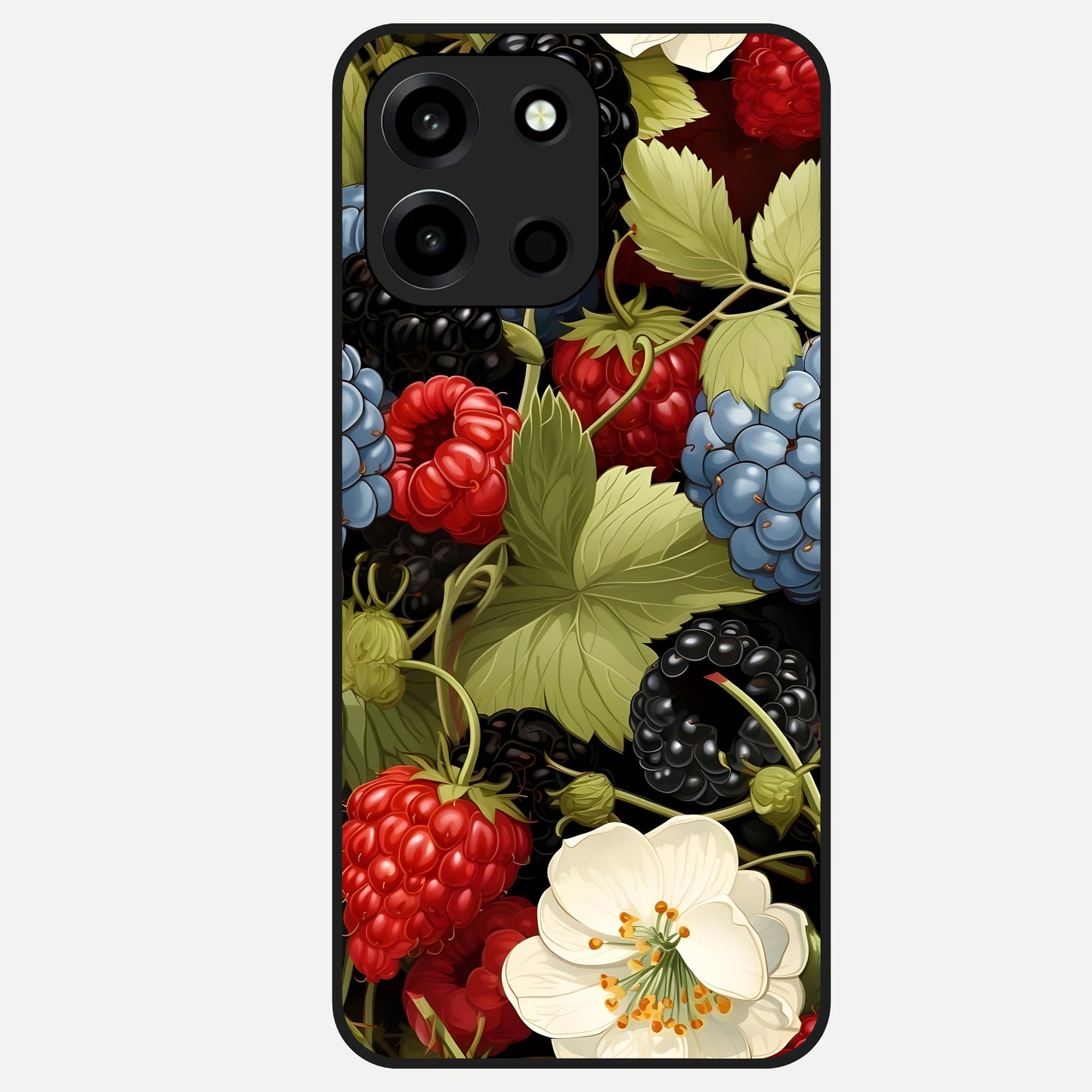  Berry Bloom Charm Glass Case For Oneplus Nord 6 back cover – full design glossy printed glass finish