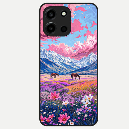 Blossom Valley Dream Glass Case For Oneplus Nord 6 back cover – full design glossy printed glass finish