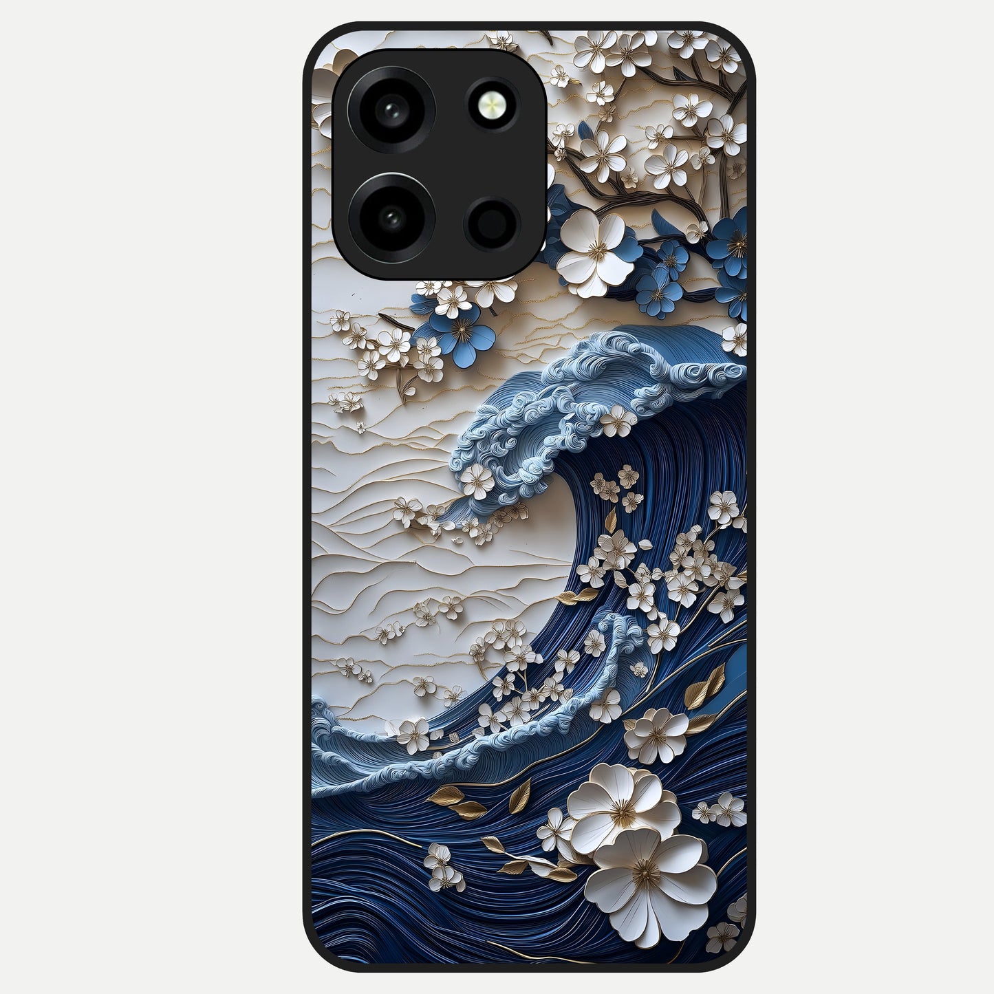  Blossom Wave Art Glass Case For Oneplus Nord 6 back cover – full design glossy printed glass finish