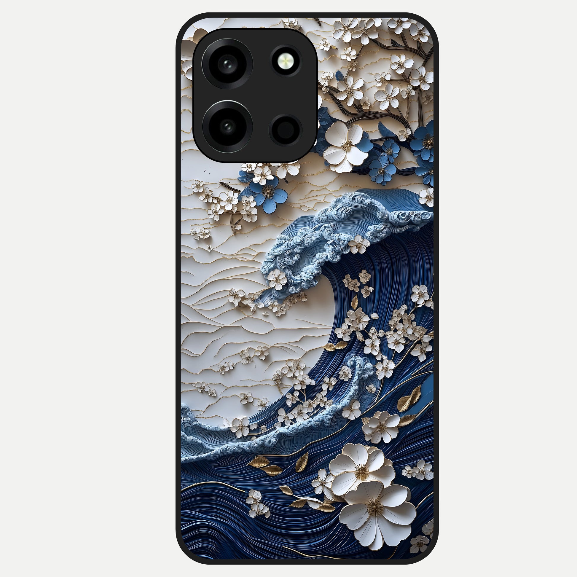  Blossom Wave Art Glass Case For Oneplus Nord 6 back cover – full design glossy printed glass finish