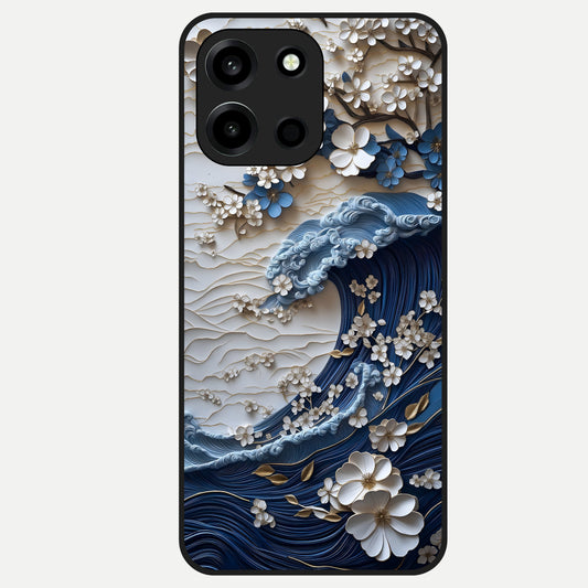  Blossom Wave Art Glass Case For Oneplus Nord 6 back cover – full design glossy printed glass finish
