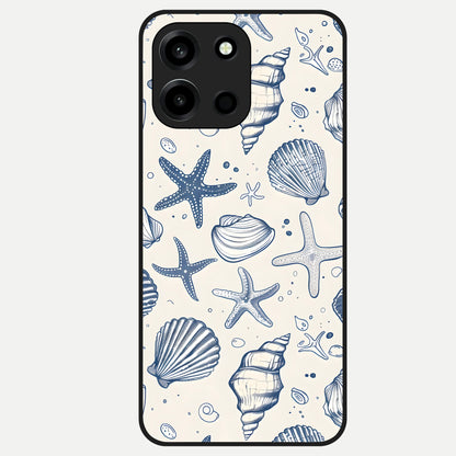  Blue Ocean Outline Glass Case For Oneplus Nord 6 back cover – full design glossy printed glass finish