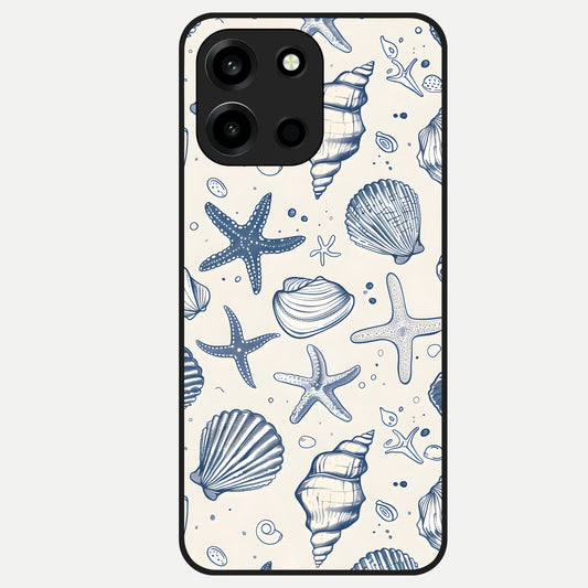  Blue Ocean Outline Glass Case For Oneplus Nord 6 back cover – full design glossy printed glass finish