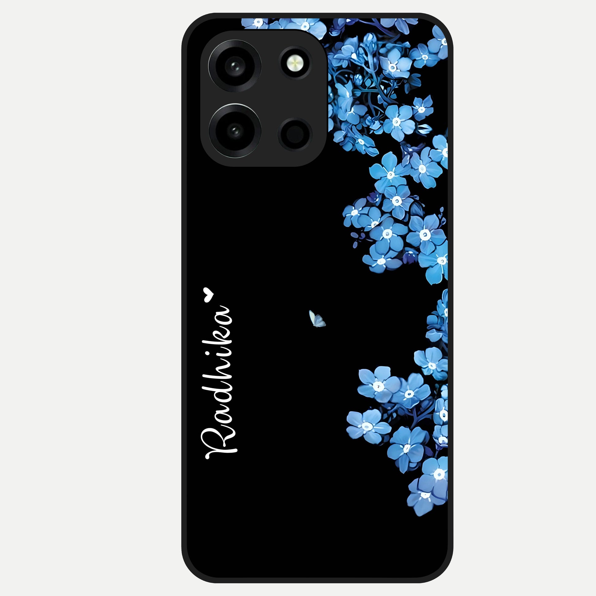  Blue Petal Dream Custom Name Glass Case For Oneplus Nord 6 back cover – full design glossy printed glass finish