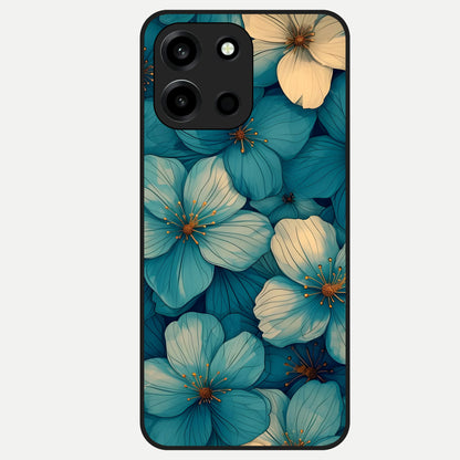  Blue Shade Floral Glass Case For Oneplus Nord 6 back cover – full design glossy printed glass finish