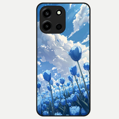  Blue Tulip Clouds Glass Case For Oneplus Nord 6 back cover – full design glossy printed glass finish