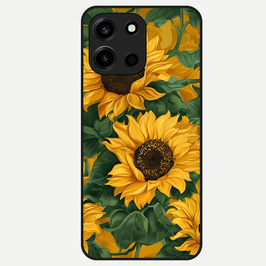  Bright Sunflower Bloom Glass Case For Oneplus Nord 6 back cover – full design glossy printed glass finish