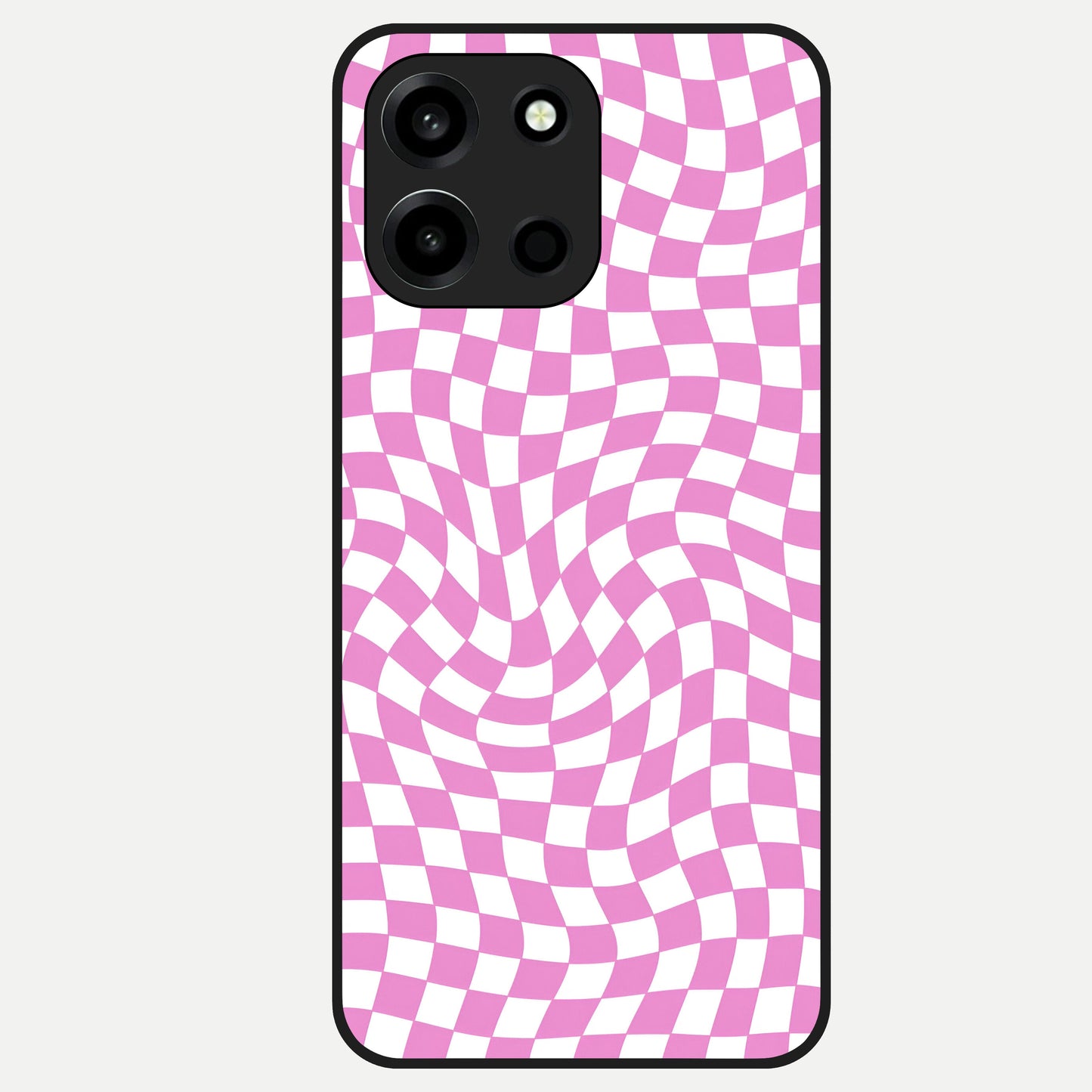  Bubblegum Check Wave Glass Case For Oneplus Nord 6 back cover – full design glossy printed glass finish