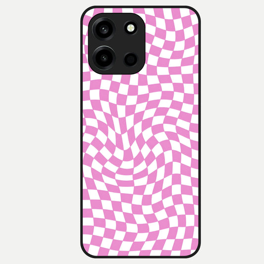  Bubblegum Check Wave Glass Case For Oneplus Nord 6 back cover – full design glossy printed glass finish