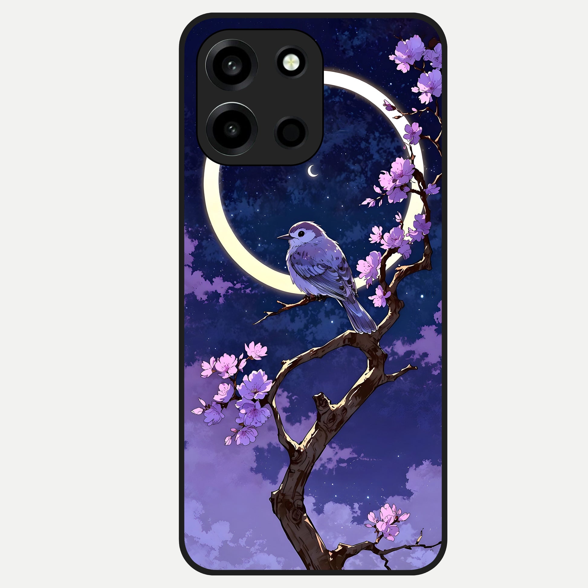  Celestial Bird Blossom Glass Case For Oneplus Nord 6 back cover – full design glossy printed glass finish