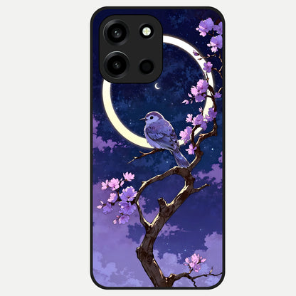  Celestial Bird Blossom Glass Case For Oneplus Nord 6 back cover – full design glossy printed glass finish