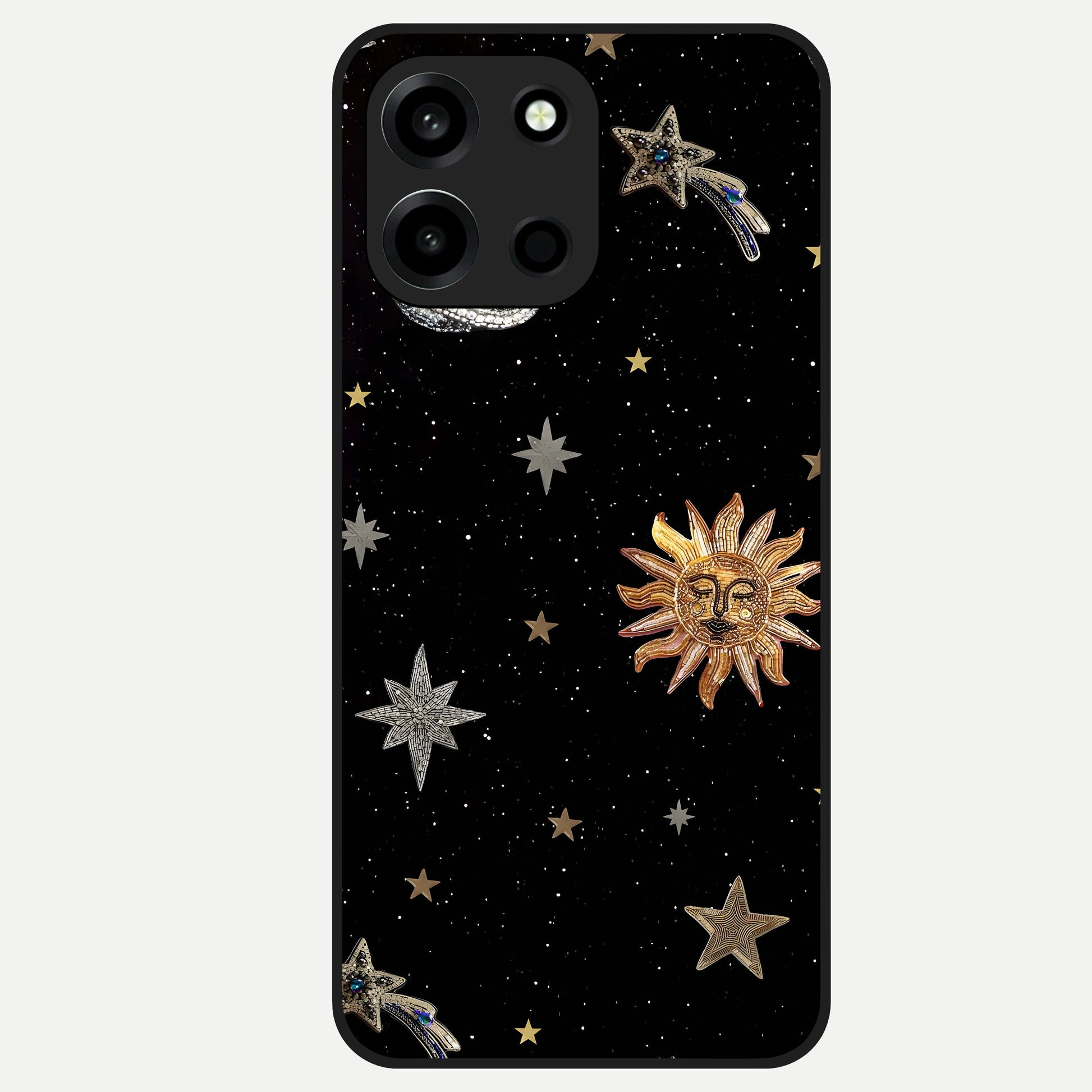  Celestial Moon With Stars Glass Case For Oneplus Nord 6 back cover – full design glossy printed glass finish
