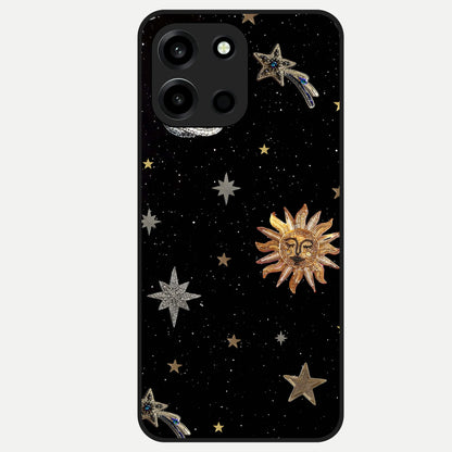  Celestial Moon With Stars Glass Case For Oneplus Nord 6 back cover – full design glossy printed glass finish