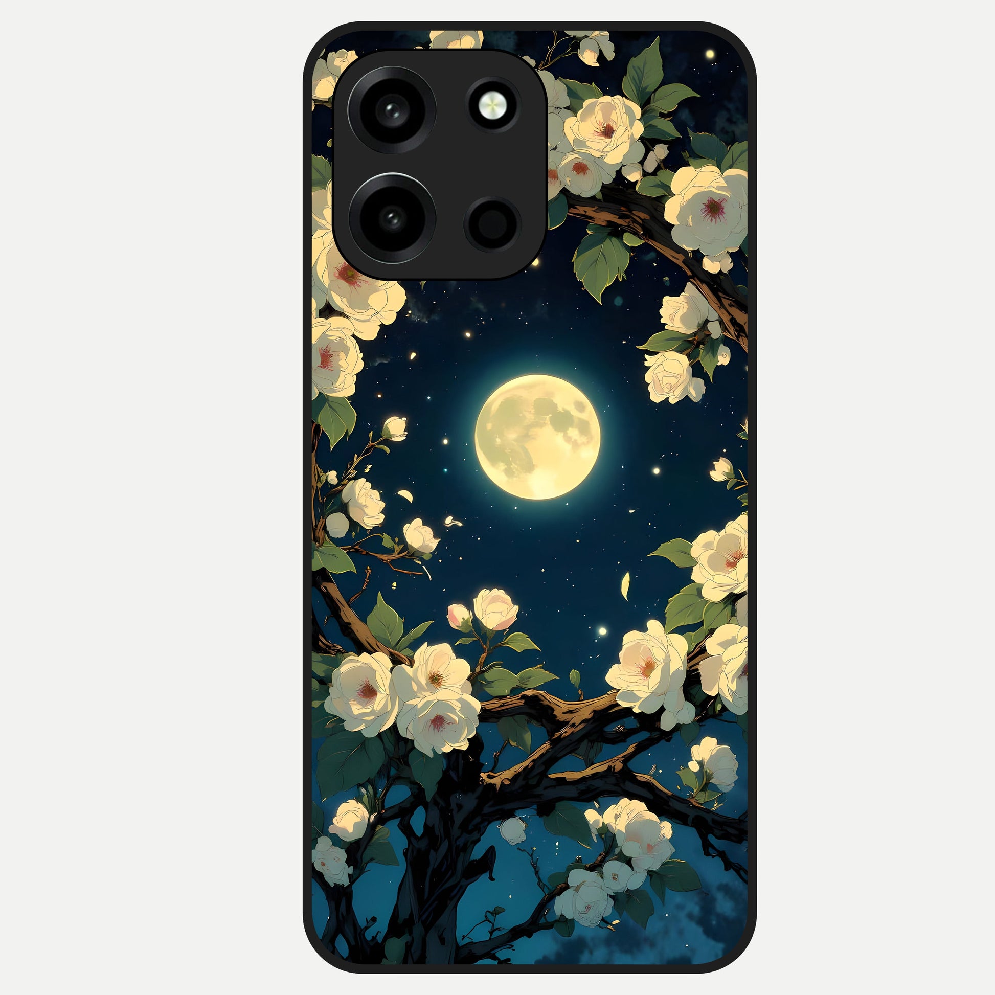  Celestial Moon And Flower Glass Case For Oneplus Nord 6 back cover – full design glossy printed glass finish