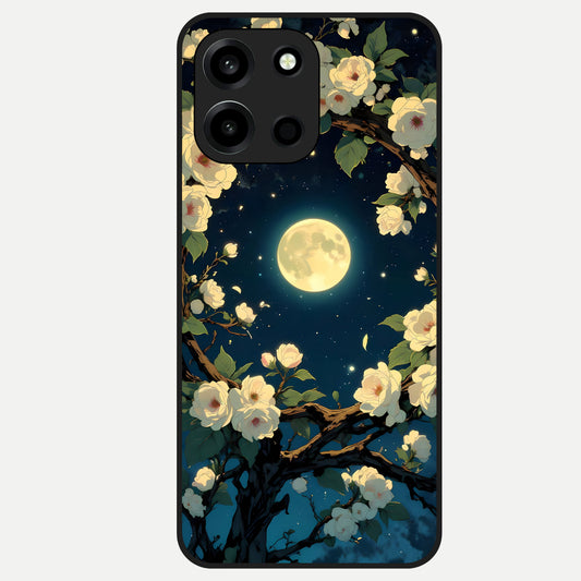  Celestial Moon And Flower Glass Case For Oneplus Nord 6 back cover – full design glossy printed glass finish