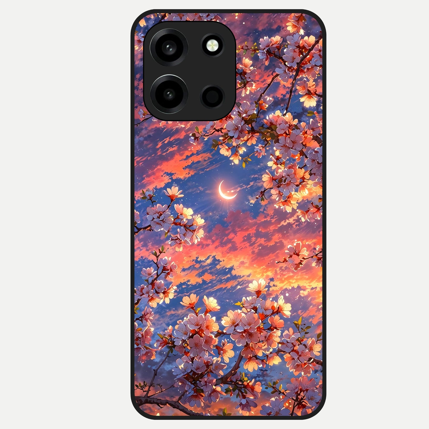  Celestial Sakura Sunset Glass Case For Oneplus Nord 6 back cover – full design glossy printed glass finish