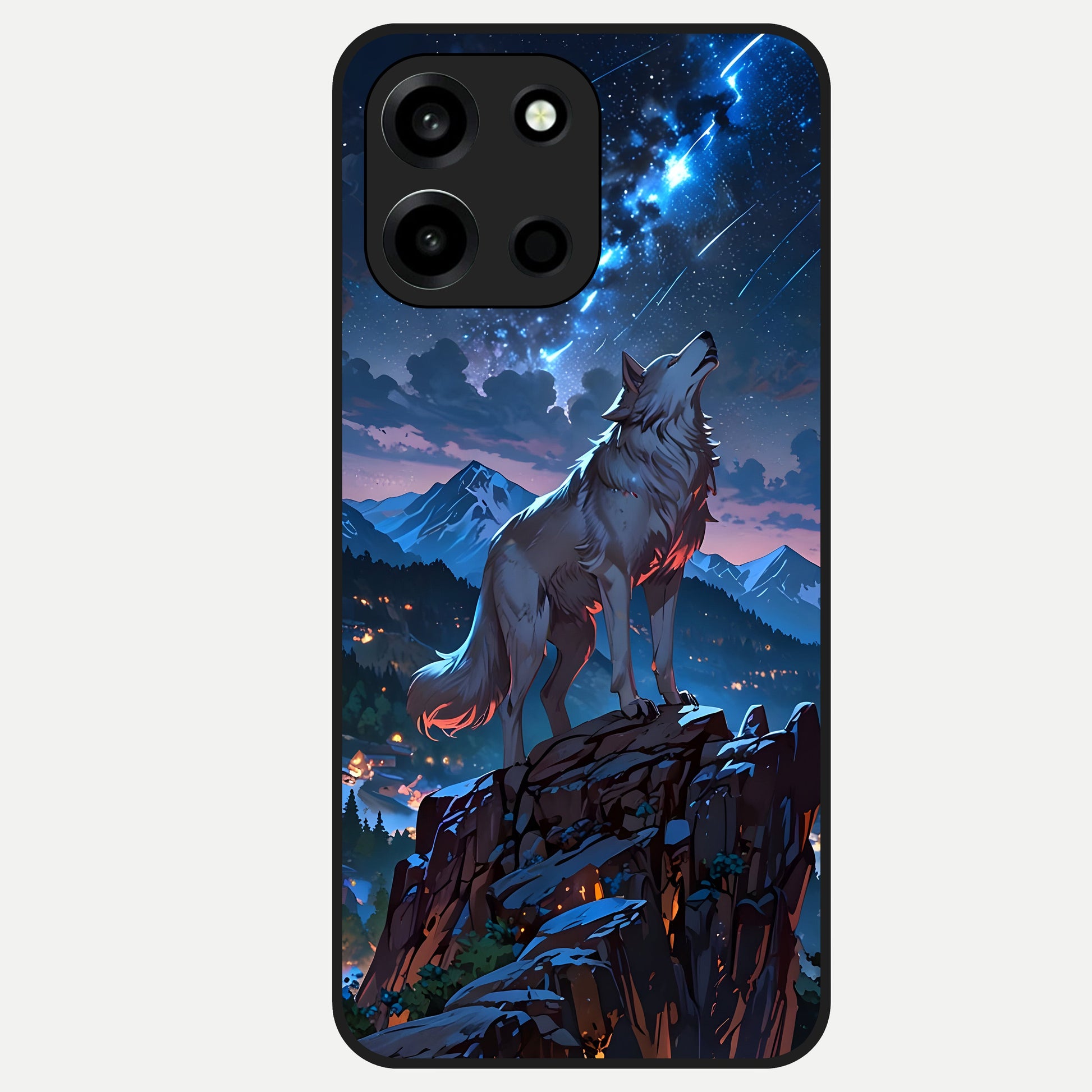  Celestial Wolf Howl Glass Case For Oneplus Nord 6 back cover – full design glossy printed glass finish