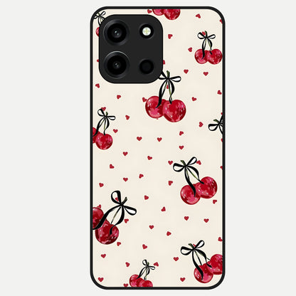  Cherry Heart Bow Glass Case For Oneplus Nord 6 back cover – full design glossy printed glass finish