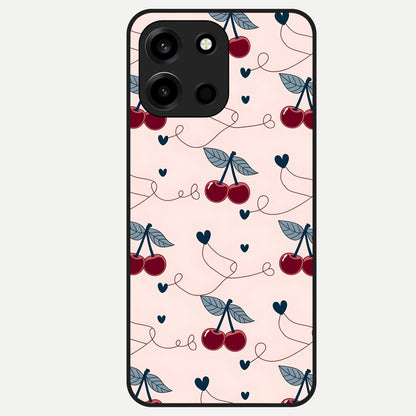  Cherry Heart Line Glass Case For Oneplus Nord 6 back cover – full design glossy printed glass finish