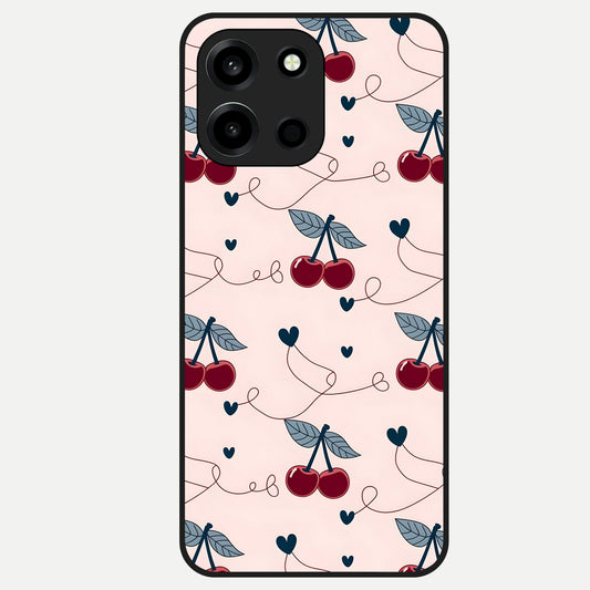  Cherry Heart Line Glass Case For Oneplus Nord 6 back cover – full design glossy printed glass finish