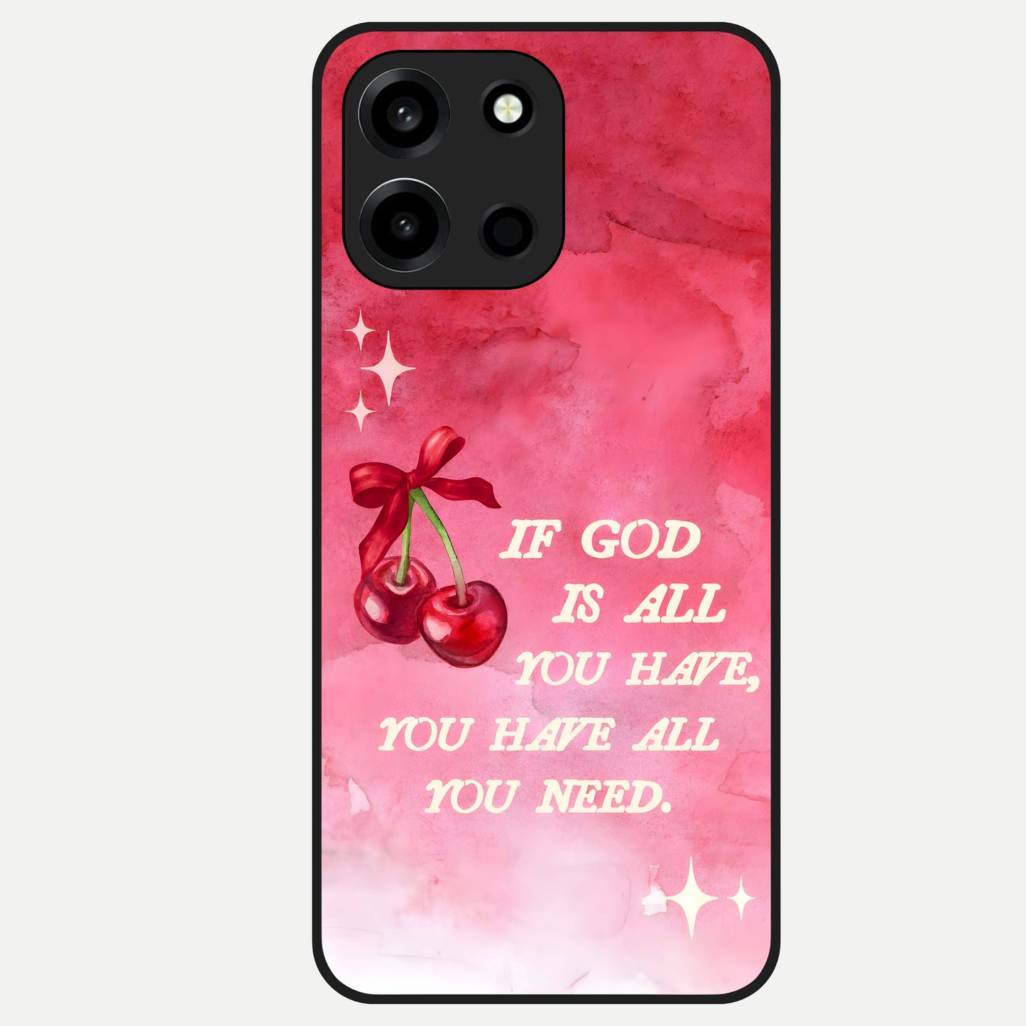  Cherry Quote Glass Case For Oneplus Nord 6 back cover – full design glossy printed glass finish