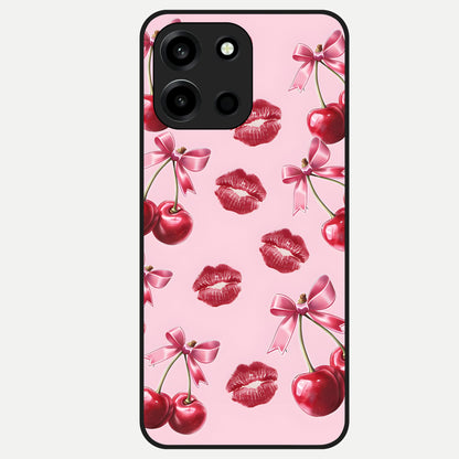  Cherry With Lips Glass Case For Oneplus Nord 6 back cover – full design glossy printed glass finish