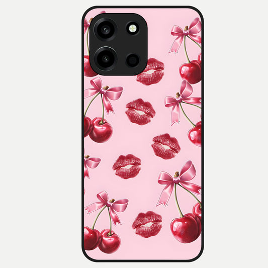  Cherry With Lips Glass Case For Oneplus Nord 6 back cover – full design glossy printed glass finish