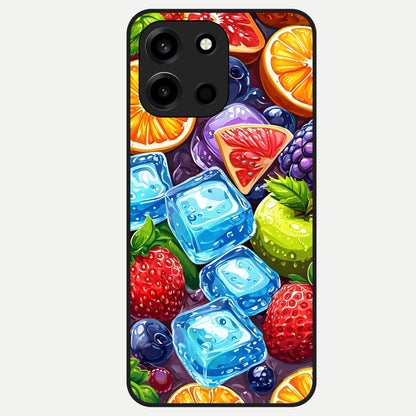  Colorful Fruits with Ice Glass Case For Oneplus Nord 6 back cover – full design glossy printed glass finish