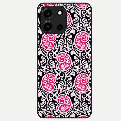 Crimson Paisley Charm Glass Case For Oneplus Nord 6 back cover – full design glossy printed glass finish