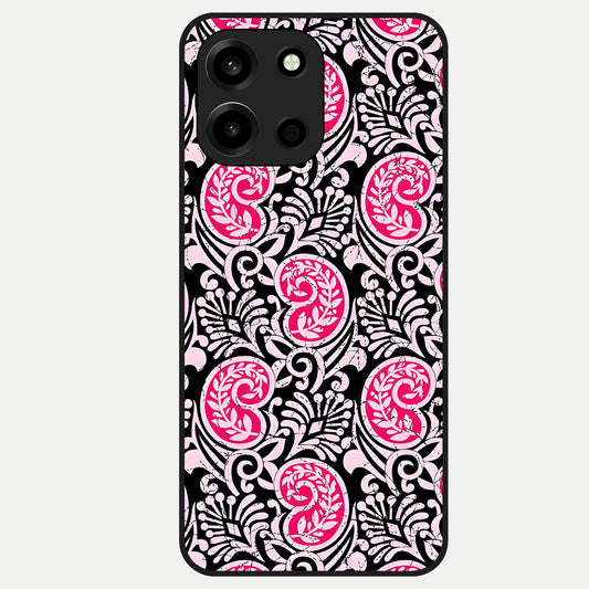  Crimson Paisley Charm Glass Case For Oneplus Nord 6 back cover – full design glossy printed glass finish