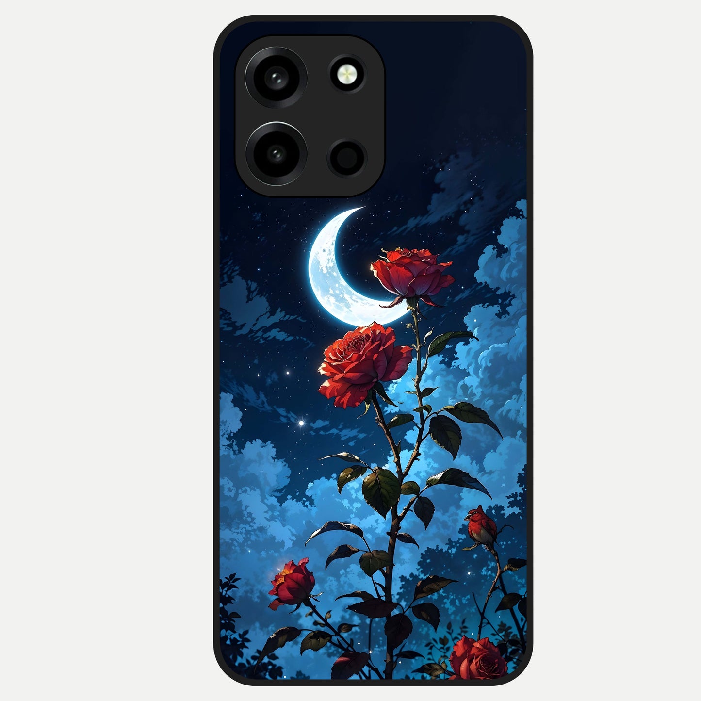  Crimson Rose Moon Glass Case For Oneplus Nord 6 back cover – full design glossy printed glass finish