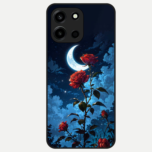  Crimson Rose Moon Glass Case For Oneplus Nord 6 back cover – full design glossy printed glass finish