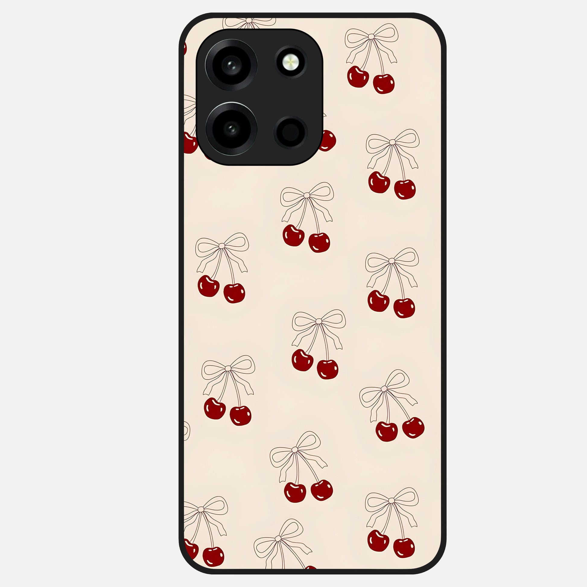  Cute Cherry Pattern Glass Case For Oneplus Nord 6 back cover – full design glossy printed glass finish