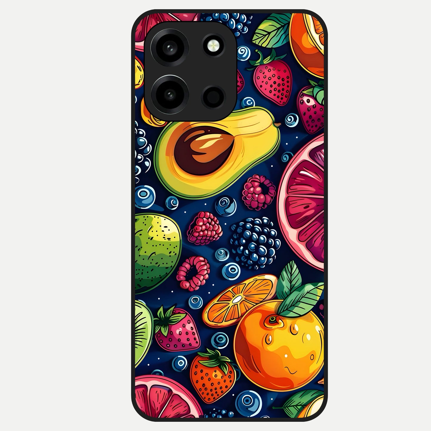  Cute Fruits Art Glass Case For Oneplus Nord 6 back cover – full design glossy printed glass finish
