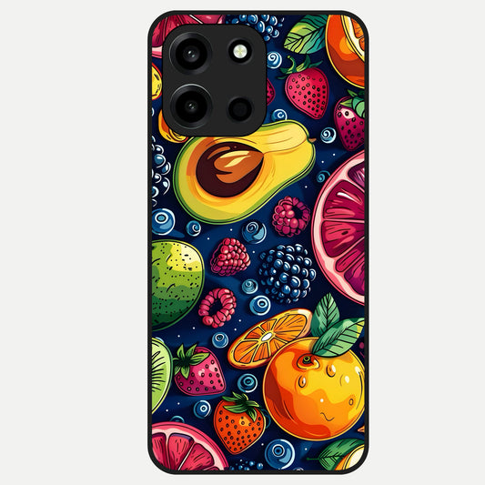  Cute Fruits Art Glass Case For Oneplus Nord 6 back cover – full design glossy printed glass finish